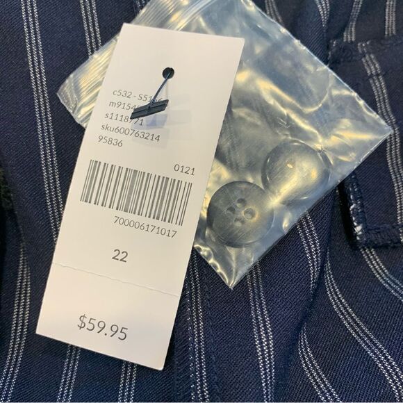 Lane Bryant The Madison Navy and White Stripe Ankle Pants Size 22 - Picture 10 of 11